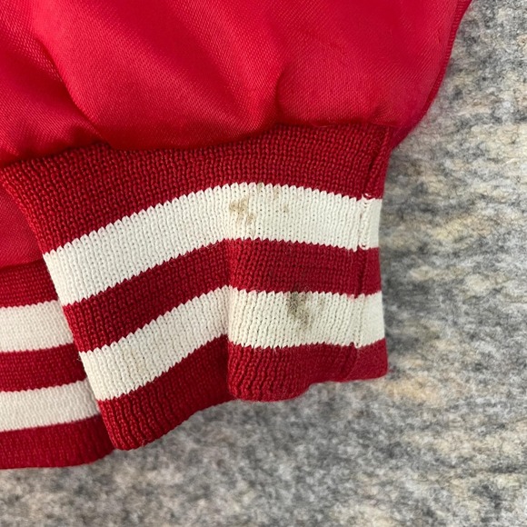 VTG Locker Line Cincinnati Reds Satin Bomber Jacket Red Toddler Size 3 90s - Picture 5 of 10